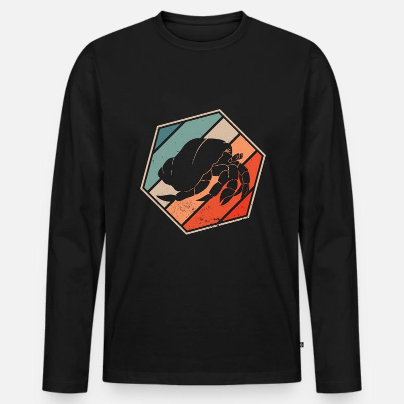 Einsiedlerkrebs - Männer Premium Bio Langarmshirt - Schwarz