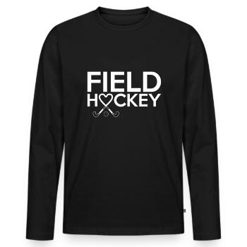 Field Hockey - Men's Premium Organic Long Sleeve Shirt - black - Front - Nico (187cm)