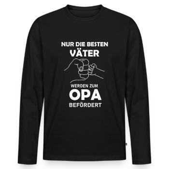 Nur die besten Väter werden zu Opa befördert - Männer Premium Bio Langarmshirt - Schwarz - Vorne - Nico (187cm)