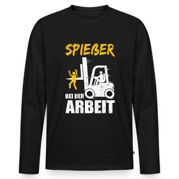Staplerfahrer Spießer Gabelstapler Lustig - Männer Premium Bio Langarmshirt - Schwarz - Vorne - Nico (187cm)