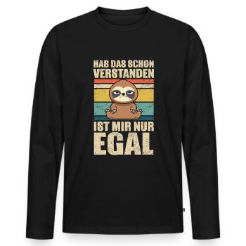 I already understood that I just don't care about sloths - Men's Premium Organic Long Sleeve Shirt - black - Front - Nico (187cm)