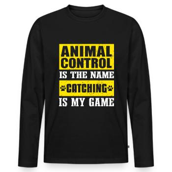 Animal Control Officer Tierfänger - Männer Premium Bio Langarmshirt - Schwarz - Vorne - Nico (187cm)