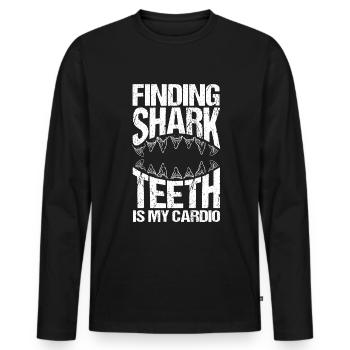 Shark Teeth Fossil Collector - Men's Premium Organic Long Sleeve Shirt - black - Front - Nico (187cm)