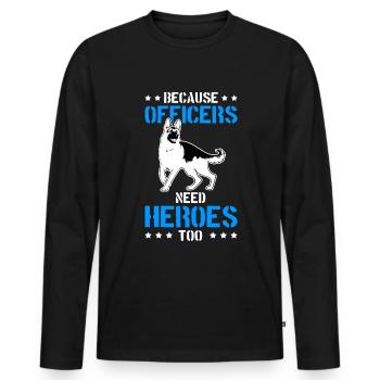 Chien policier berger allemand - T-shirt manches longues Premium bio Homme - noir - Devant - Nico (187cm)