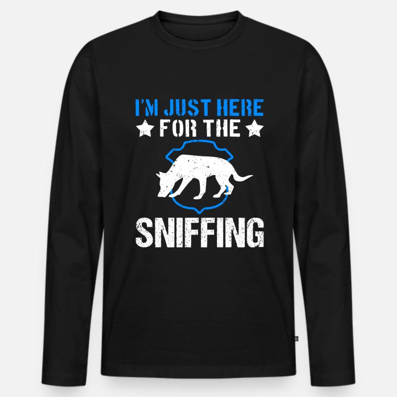 Polizeihund Diensthund - Männer Premium Bio Langarmshirt - Schwarz