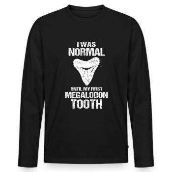 Megalodon Shark Tooth Shark - Men's Premium Organic Long Sleeve Shirt - black - Front - Nico (187cm)