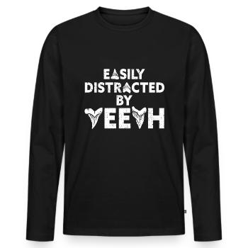 Shark Tooth Collector Shark Tooth Fossils - Men's Premium Organic Long Sleeve Shirt - black - Front - Nico (187cm)