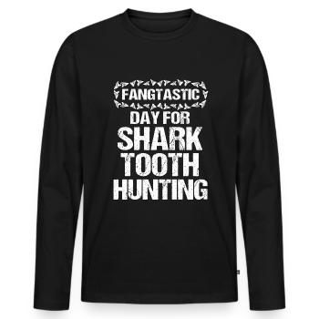 Shark Teeth Fossil Collector Shark Tooth - Men's Premium Organic Long Sleeve Shirt - black - Front - Nico (187cm)