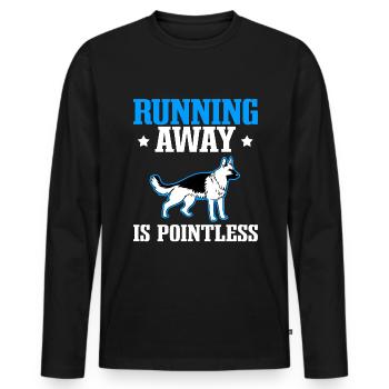 Polizist Polizeihund - Männer Premium Bio Langarmshirt - Schwarz - Vorne - Nico (187cm)