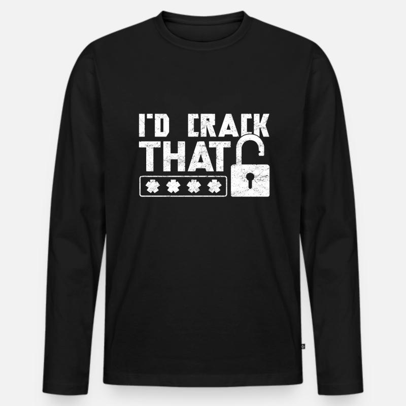 Hack Cyber Security Password - Men's Premium Organic Long Sleeve Shirt - black