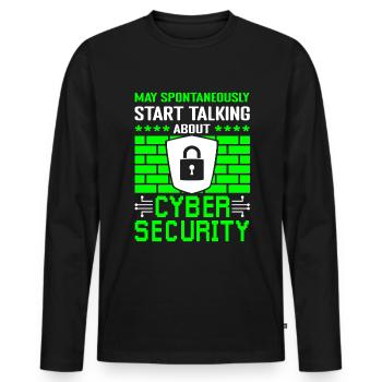 Cyber Security Datenschutz - Männer Premium Bio Langarmshirt - Schwarz - Vorne - Nico (187cm)