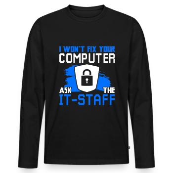 Cyber Security Funny - Men's Premium Organic Long Sleeve Shirt - black - Front - Nico (187cm)