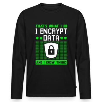Encrypt cyber security data code - Men's Premium Organic Long Sleeve Shirt - black - Front - Nico (187cm)