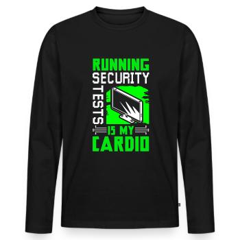 Cyber Security Test - Men's Premium Organic Long Sleeve Shirt - black - Front - Nico (187cm)