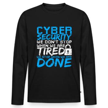 Cyber Security Cybersicherheit - Männer Premium Bio Langarmshirt - Schwarz - Vorne - Nico (187cm)