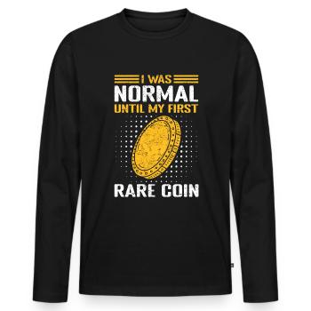 Coin Collectors Numismatics Collect Coins - Men's Premium Organic Long Sleeve Shirt - black - Front - Nico (187cm)