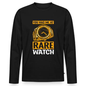 Rare Montre-bracelet Collector Time - T-shirt manches longues Premium bio Homme - noir - Devant - Nico (187cm)