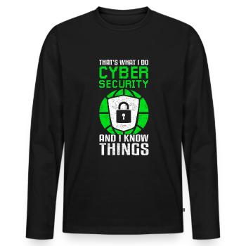 Cybersicherheit Lustig Datenschutz - Männer Premium Bio Langarmshirt - Schwarz - Vorne - Nico (187cm)