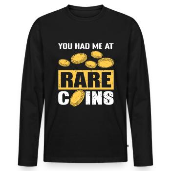 Les pièces rares collectionnent les collectionneurs de pièces - T-shirt manches longues Premium bio Homme - noir - Devant - Nico (187cm)