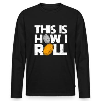 Numismatics Coins Collect Coin Collectors - Men's Premium Organic Long Sleeve Shirt - black - Front - Nico (187cm)
