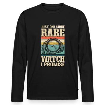 Rare Horloge Time Watch Collector - T-shirt manches longues Premium bio Homme - noir - Devant - Nico (187cm)