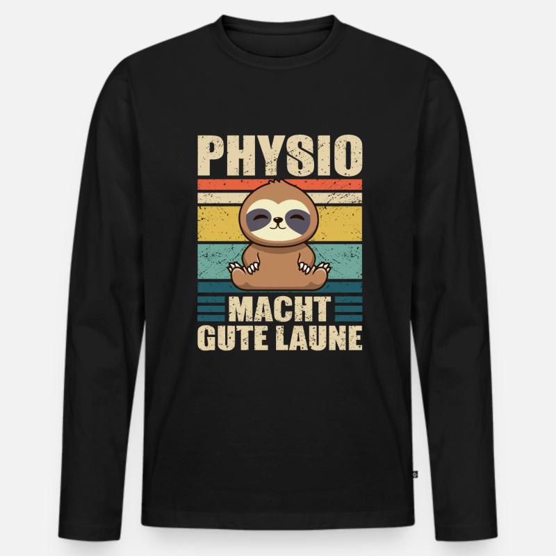 Physiotherapeut Physio Gute Laune - Männer Premium Bio Langarmshirt - Schwarz