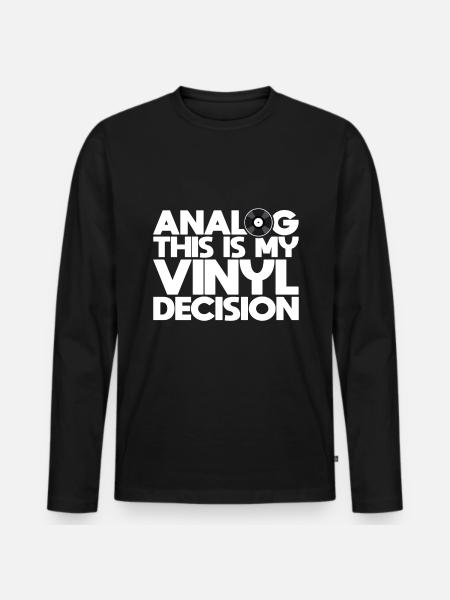 Analog Schallplatte Retro Vinyl - Männer Premium Bio Langarmshirt - Schwarz