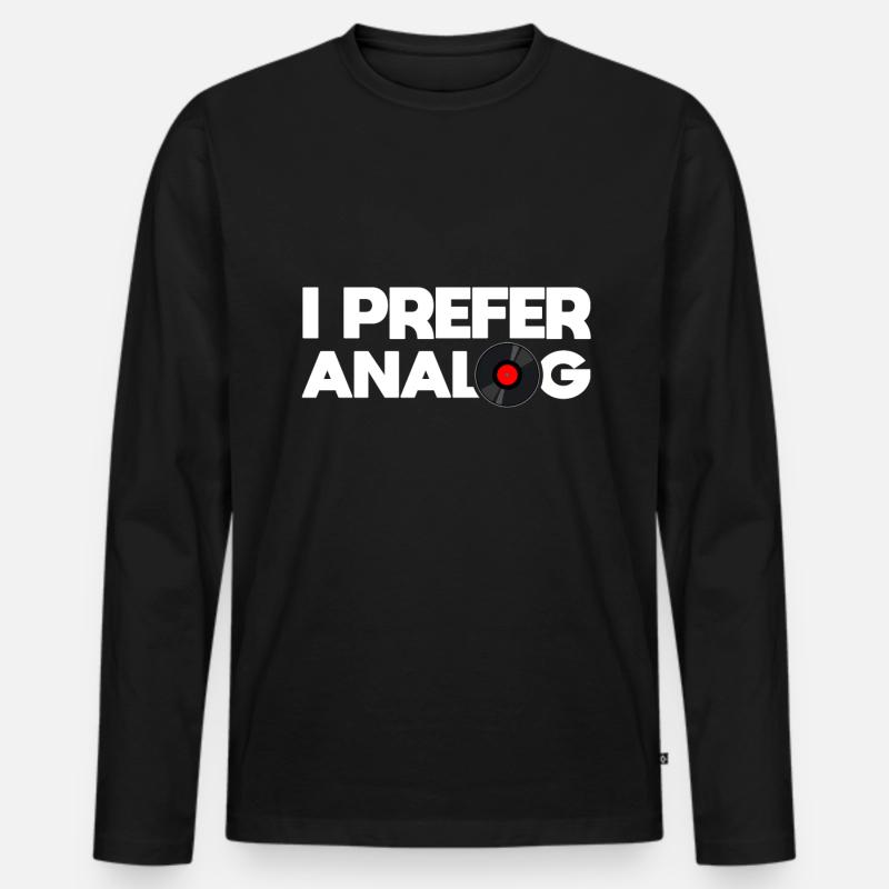 Schallplatte Analog Vinyl - Männer Premium Bio Langarmshirt - Schwarz