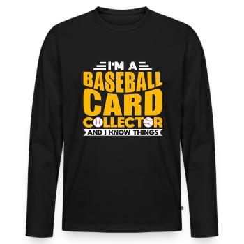 Baseball Cards Trading Cards Funny - Men's Premium Organic Long Sleeve Shirt - black - Front - Nico (187cm)