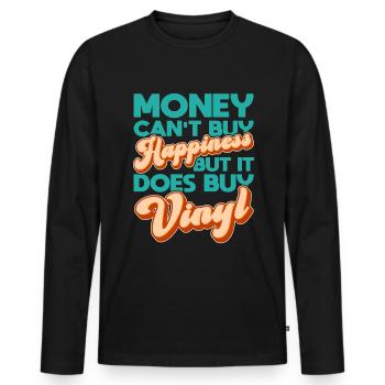 Schallplatte Retro Vinyl Sammler - Männer Premium Bio Langarmshirt - Schwarz - Vorne - Nico (187cm)