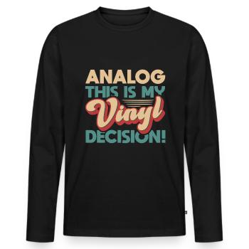 Analog Record Vintage Vinyl - Men's Premium Organic Long Sleeve Shirt - black - Front - Nico (187cm)
