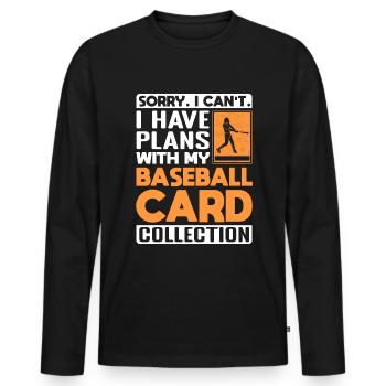 Baseball Card Collection Lustig - Men's Premium Organic Long Sleeve Shirt - black - Front - Nico (187cm)