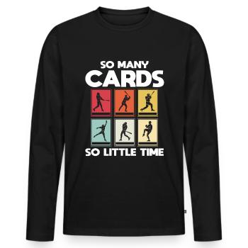 Baseball Cards Funny Retro - Men's Premium Organic Long Sleeve Shirt - black - Front - Nico (187cm)
