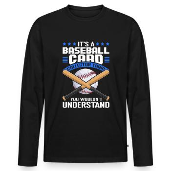 Baseball Cards Hobby Trading Cards - Men's Premium Organic Long Sleeve Shirt - black - Front - Nico (187cm)