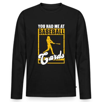 Baseball Karten Sammlung - Männer Premium Bio Langarmshirt - Schwarz - Vorne - Nico (187cm)
