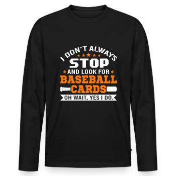 Trading Cards Baseball Cards Funny - Men's Premium Organic Long Sleeve Shirt - black - Front - Nico (187cm)