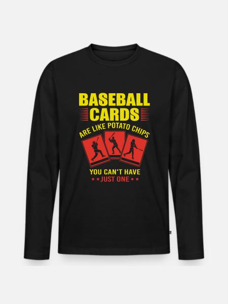 Baseball Karten Sammelkarten - Männer Premium Bio Langarmshirt - Schwarz