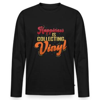 Disque Collector Vinyle Rétro - T-shirt manches longues Premium bio Homme - noir - Devant - Nico (187cm)