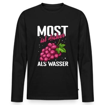 Winzer Most Weinberg Weinbauer Keltern - Männer Premium Bio Langarmshirt - Schwarz - Vorne - Nico (187cm)