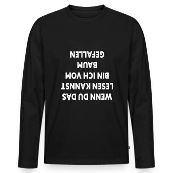 Holzfäller Forstwirt Waldarbeiter - Männer Premium Bio Langarmshirt - Schwarz - Vorne - Nico (187cm)