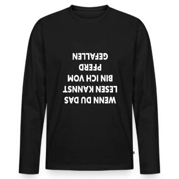 Reiter Pferd Reitsport Reiten - Männer Premium Bio Langarmshirt - Schwarz - Vorne - Nico (187cm)