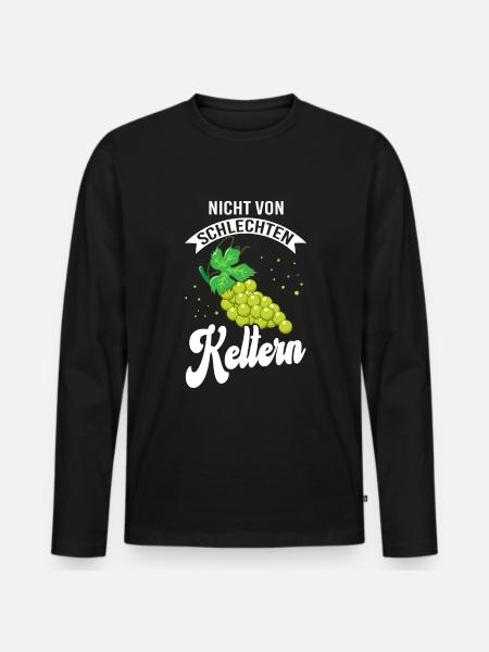 Keltern Winzer Weinberg Weinbauer - Männer Premium Bio Langarmshirt - Schwarz