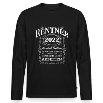 Rentner 2022 ein lustiger Spruch - Männer Premium Bio Langarmshirt - Schwarz - Vorne - Nico (187cm)