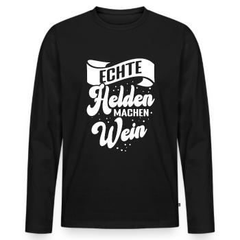 Winzer Held Weinbauer Legende Wein - Männer Premium Bio Langarmshirt - Schwarz - Vorne - Nico (187cm)