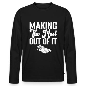 Winzer Most Weinberg Wein Keltern - Männer Premium Bio Langarmshirt - Schwarz - Vorne - Nico (187cm)