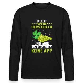 Winzer Weinherstellung Weinbauer Weinberg - Männer Premium Bio Langarmshirt - Schwarz - Vorne - Nico (187cm)