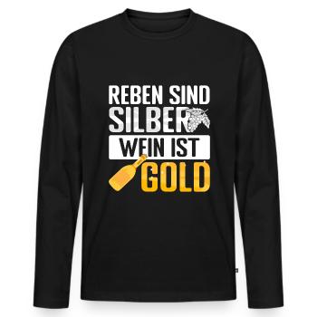Winzer Reben Wein herstellen Weintrinker - Männer Premium Bio Langarmshirt - Schwarz - Vorne - Nico (187cm)