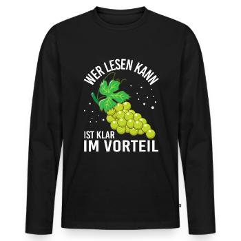 Weinlese Winzer Weinberg Weinbauer - Männer Premium Bio Langarmshirt - Schwarz - Vorne - Nico (187cm)