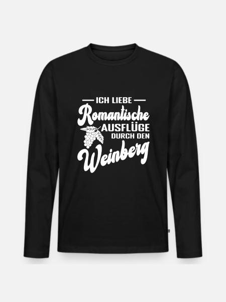 Weinberg Winzer Weinlese Weinbauer - Männer Premium Bio Langarmshirt - Schwarz