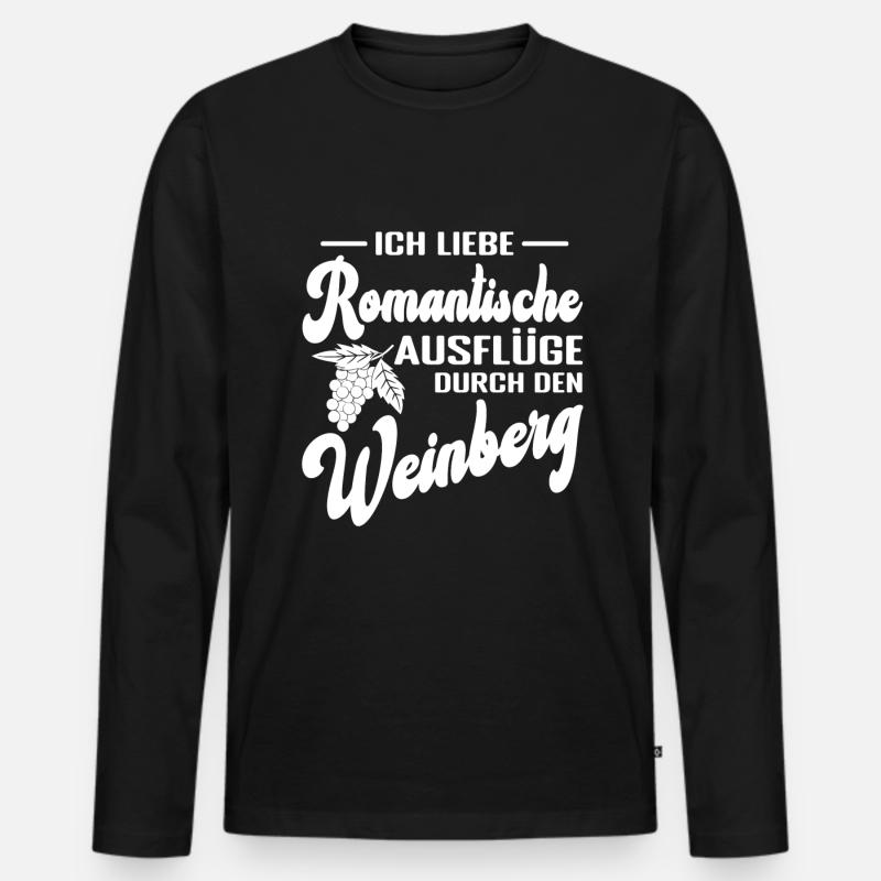 Weinberg Winzer Weinlese Weinbauer - Männer Premium Bio Langarmshirt - Schwarz